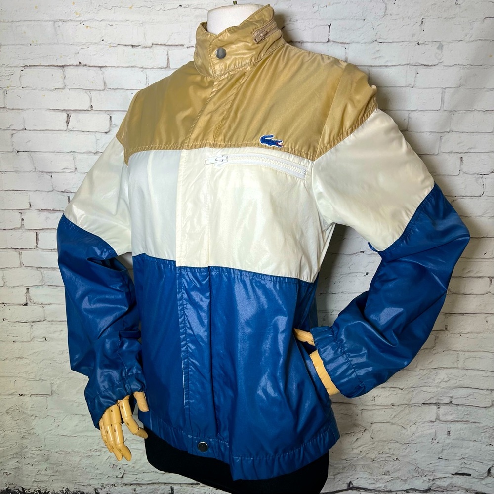 Vintage Izod Lacoste 80s Shell Windbreaker Full Zip Jacket Alligator Patch